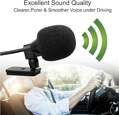 Miniatura 2 de MICMXMO Micrófono de 0.138 in para unidad principal de vehículo de coche, GPS habilitado para DVD, micrófono de audio estéreo con cable de 9.8 ft,