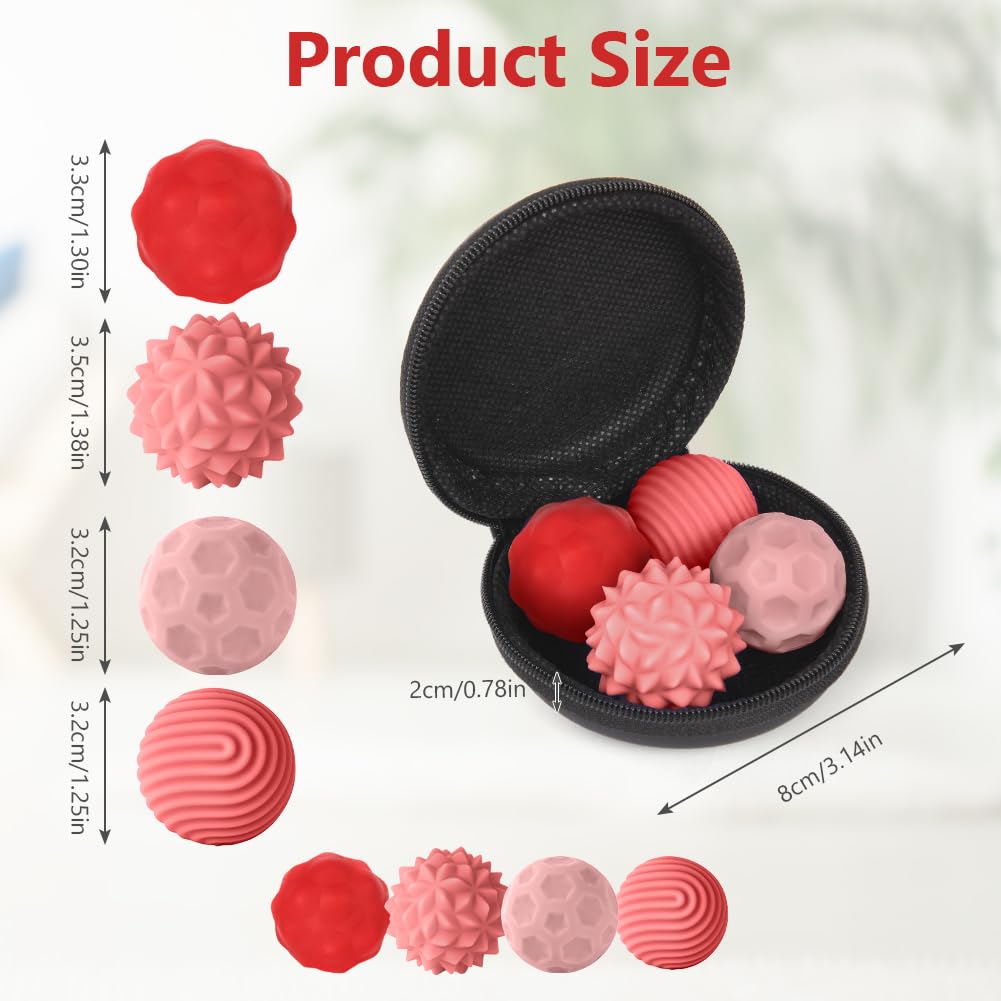 Ainiv Kulki Magnetyczne Fidget Toys, 4 SZT Silikonowe Piłki Antystresowe dla Palców, Zabawka Sensoryczna dla Osób z Autyzmem, ADHD, Lękiem, Zabawka z Ciekawymi Teksturami dla Dorosłych i Nastolatków