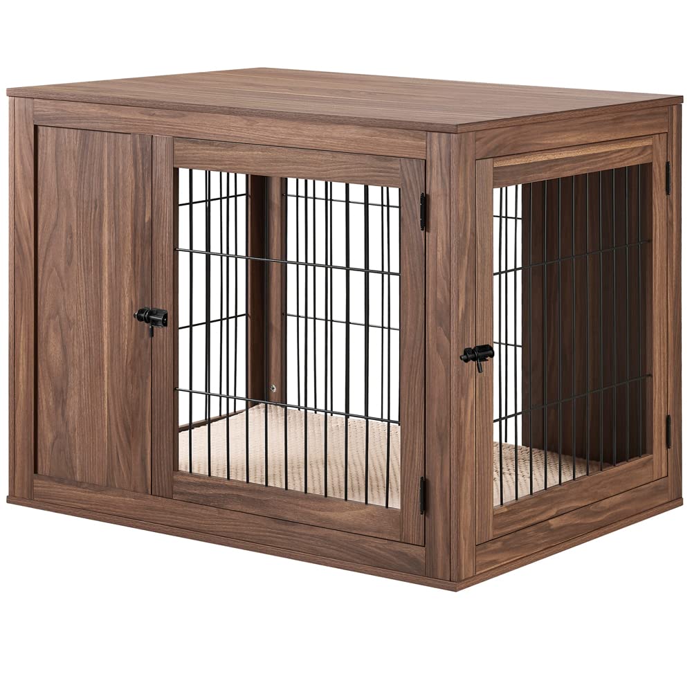 Buy unipaws Furniture Style Dog Crate End Table with Cushion, Wooden
