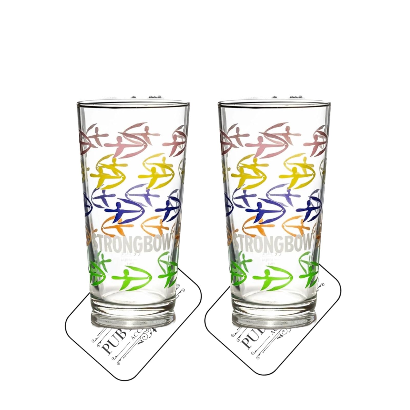 Laurie's Pub and Bar Accessories Strongbow Cider Colourful Pint Glass Set of 2