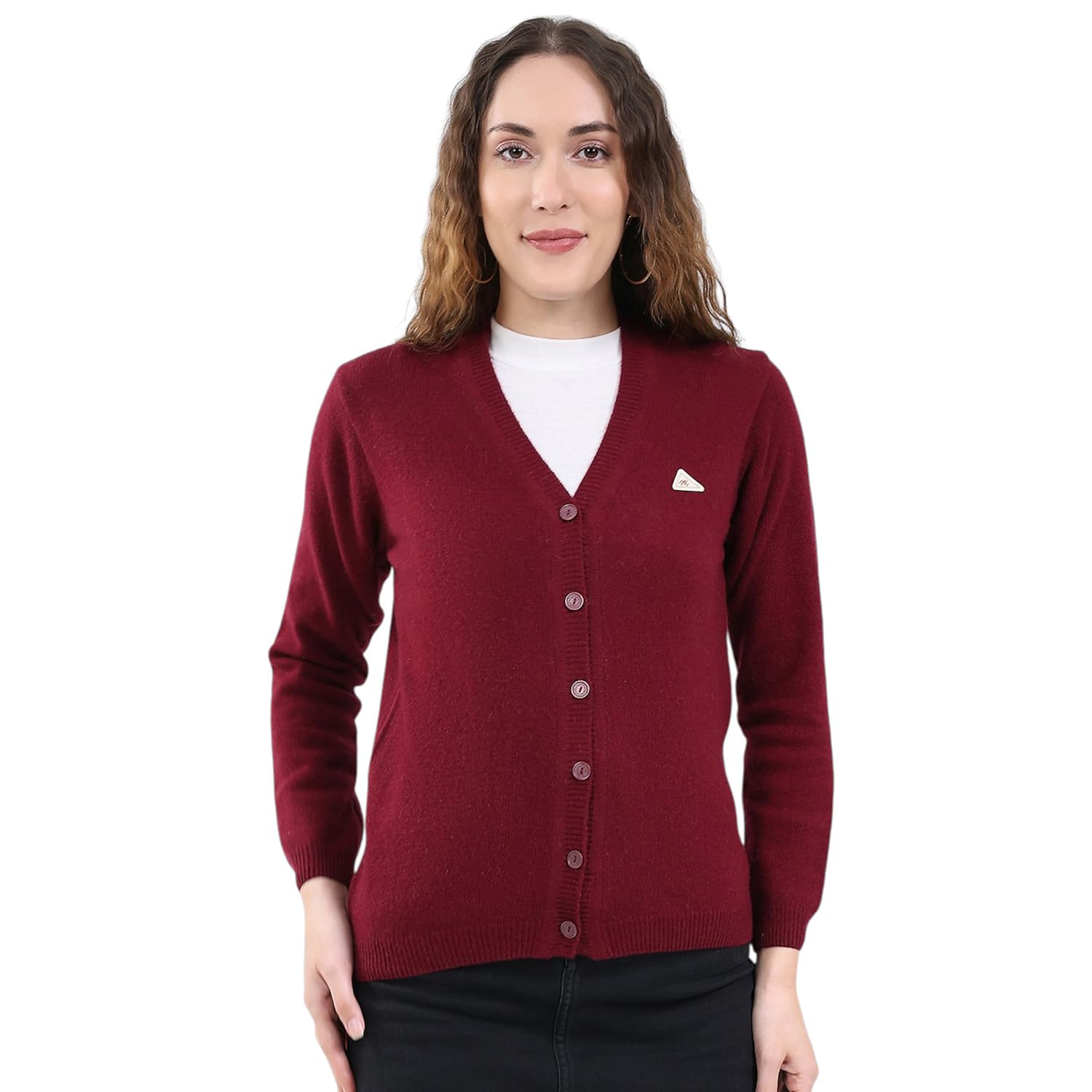 Women's Regular Fit Solid V Neck Full Sleeve Cardigan| Warm Woolen Buttoned Sweater for Ladies | Stylish Knitted Cardigan for Women's (Pack of 1)