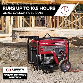 Honda EB5000 5000 Watt Generator, Quiet 120/240V Gas Powered OSHA-Compliant Portable Generator for Construction Site or Backup Power Supply, Up to 10.5 Hour Run Time (EB5000XK3AN)