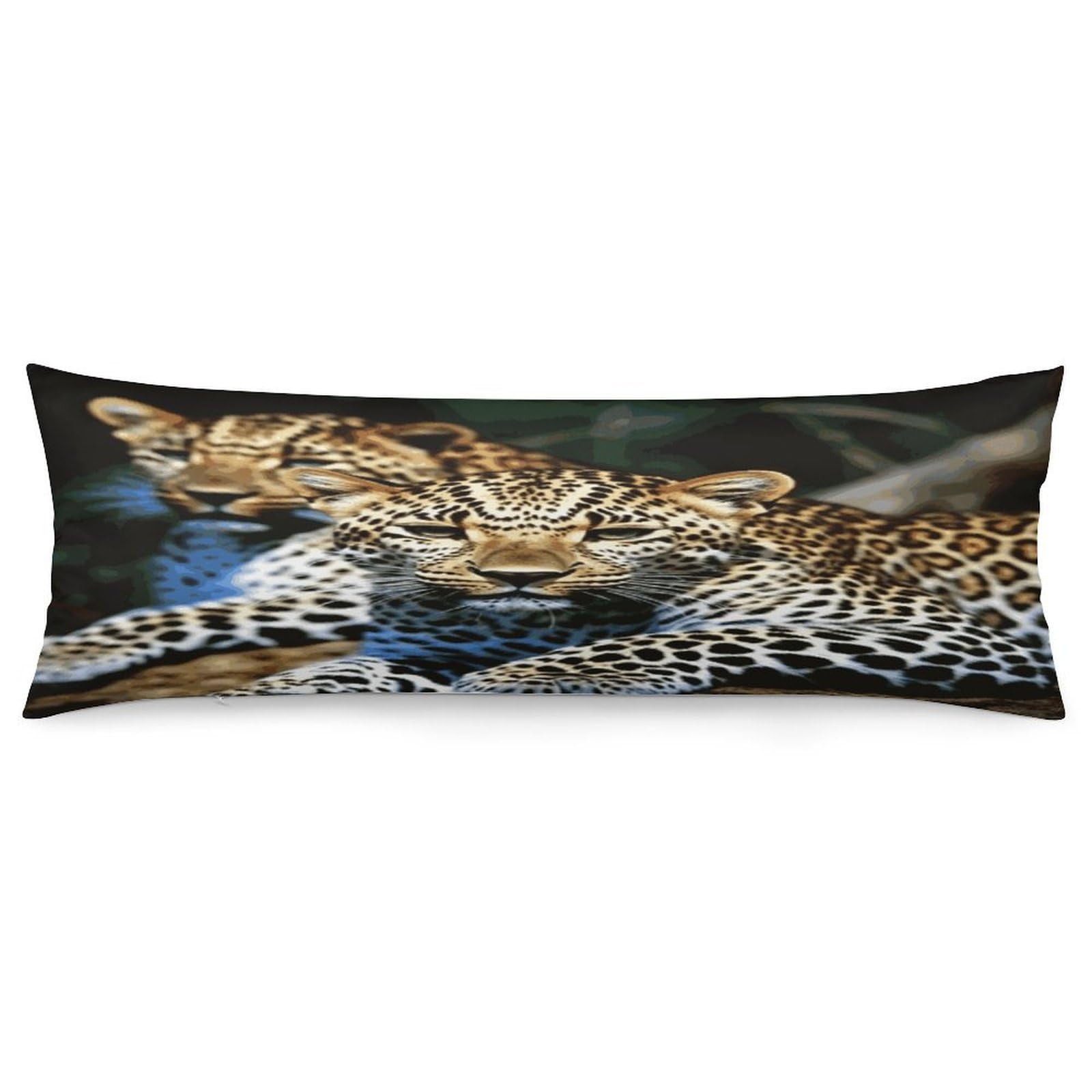 Leopard Body Pillow Cover Luxury Long Body Pillow Pillowcase with Hidden Zipper Breathable Soft Cozy Pillow Case Wrinkle Fade Resistant Pillowcase 20''×54''