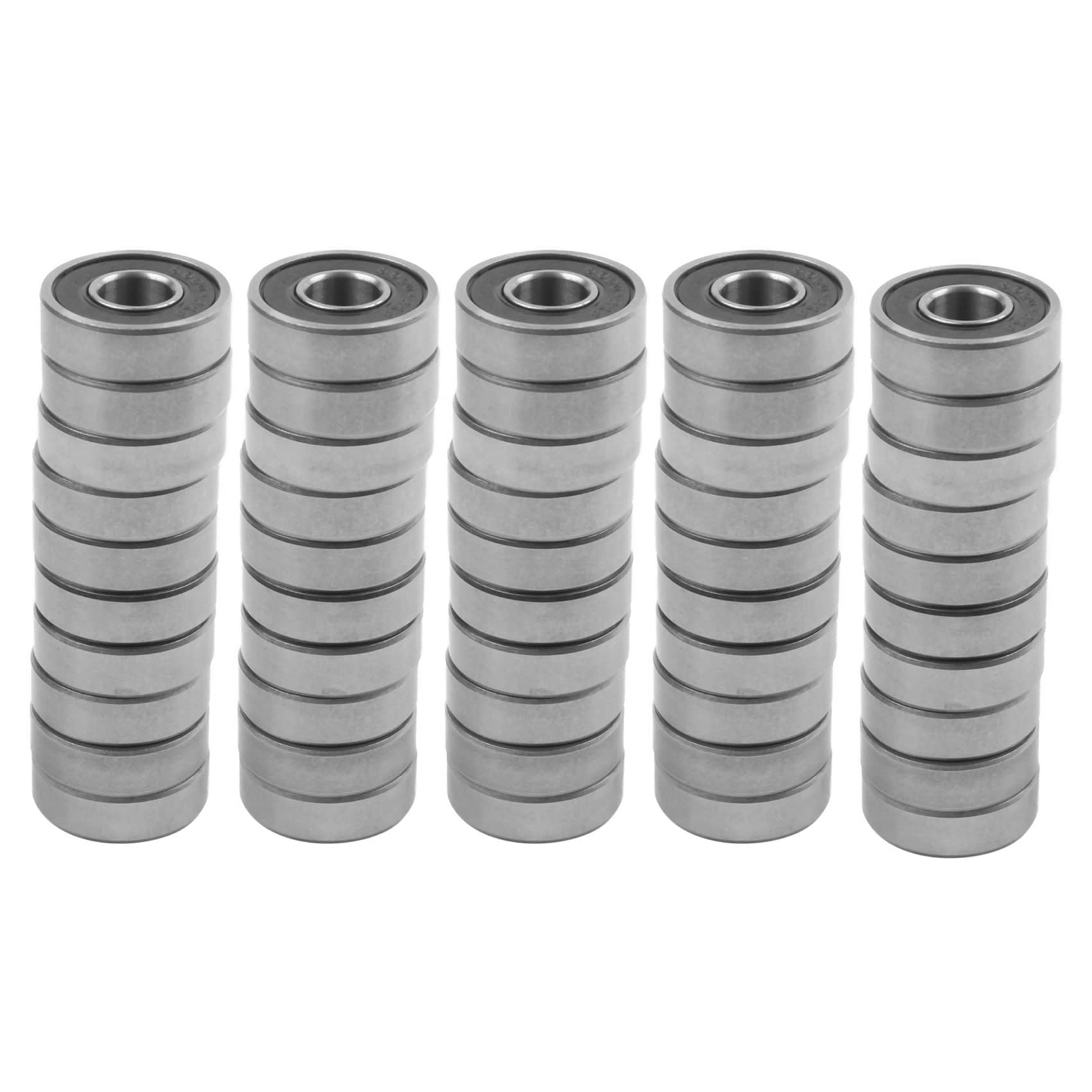 Jnchdghwa Silver & Black 50Pcs 6000Rs Shielded Deep Groove Radial Ball Bearings 10Mmx26mmx8mm