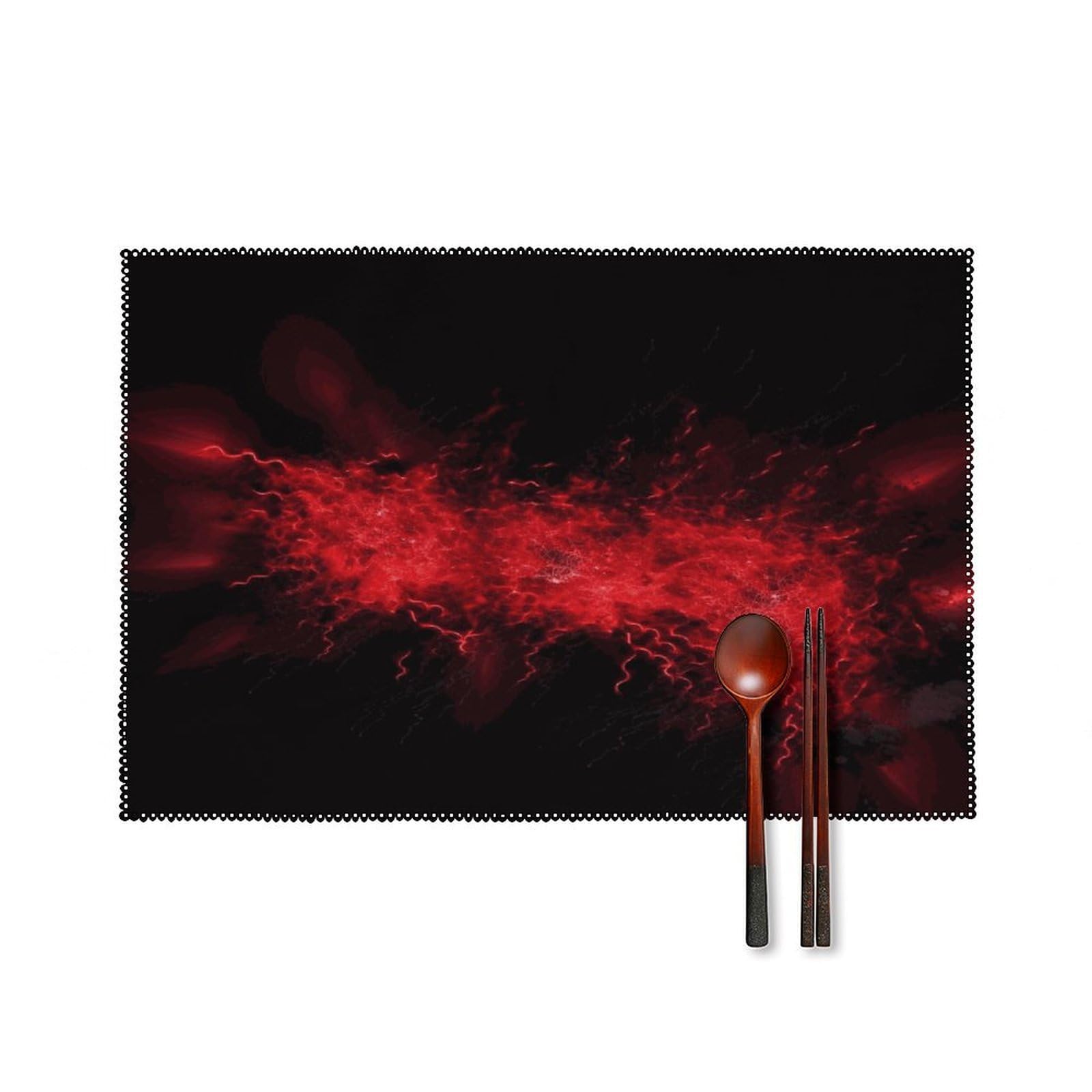 Fodpand Style Explosion Burst Red Black Placemats Set Of 4 Place Mats Table Mats