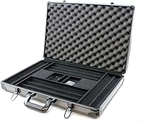 Vista 2 de 1000pc Deluxe Poker Chip Case in Gray Color - Reinforced, Strong, Sturdy Design