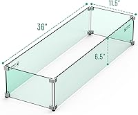 Vista 5 de Skyflame Kit de sartén lineal de acero inoxidable para hogueras y protector contra viento de vidrio para hogueras de 36 x 11.5 pulgadas