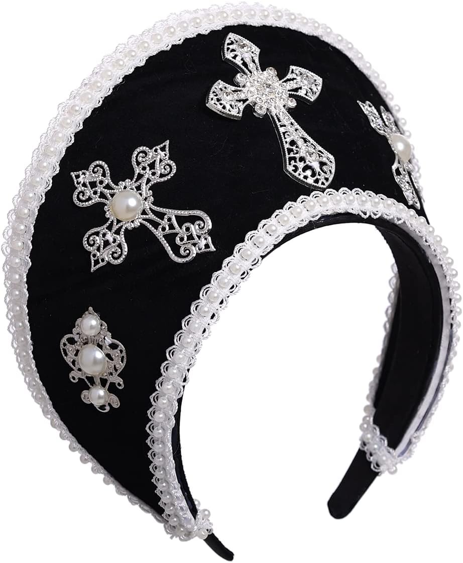 GRACEART Anne Boleyn Hat Headpiece Elizabethan Headwear Tudor Coronet Hood Hat - Image 2