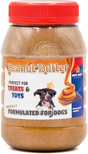 Pets Elite Peanut Butter Jar Dog Treat - Natural South African Salt-Free, Sugar-Free Nutritious Spread for Dogs, Rich in Vitamins & Healthy Fats, Versatile for Toys & Rewards (800g)