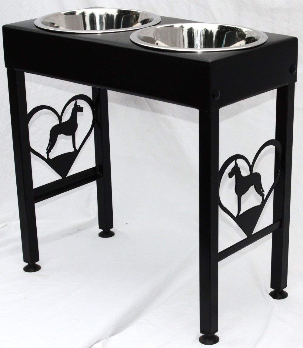Elevated dog feeder stand raised dog bowls 21" tall for Great Dane