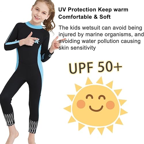 Miniatura 3 de Traje de neopreno completo para niños de 0.098 pulgadas (0.098 in), protección UV, mantiene el calor, trajes de neopreno de manga larga para