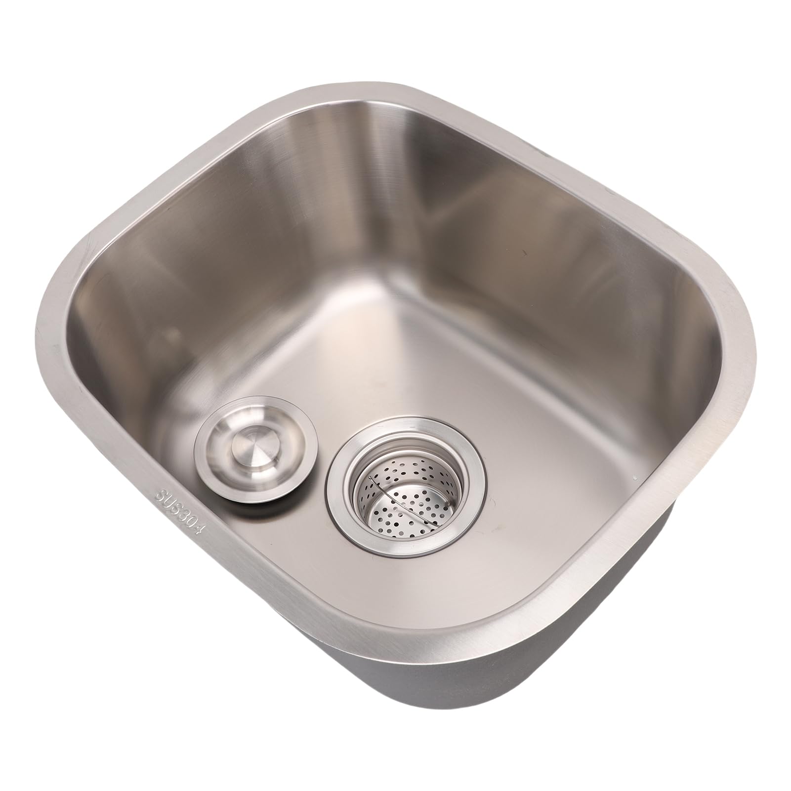 Cocoarm Fregadero de Cocina de un Seno Fregadero bajo Encimera de Acero Inoxidable 304 38,5 X 32,5 X 18, Cm Lavabo Rectangular Integrado para Cocina, Bar, Baño, Lavado Diario