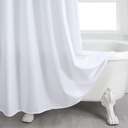 Miniatura 6 de MVSUTA Flamenca - Cortina de ducha blanca con ojales de tela de poliéster impermeable, moderna, con volantes, para baño, 72 pulgadas de ancho x 78