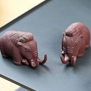 Amazon.co.jp: マンモス 象 置物 オブジェ 動物 インテリア 茶寵 茶玩