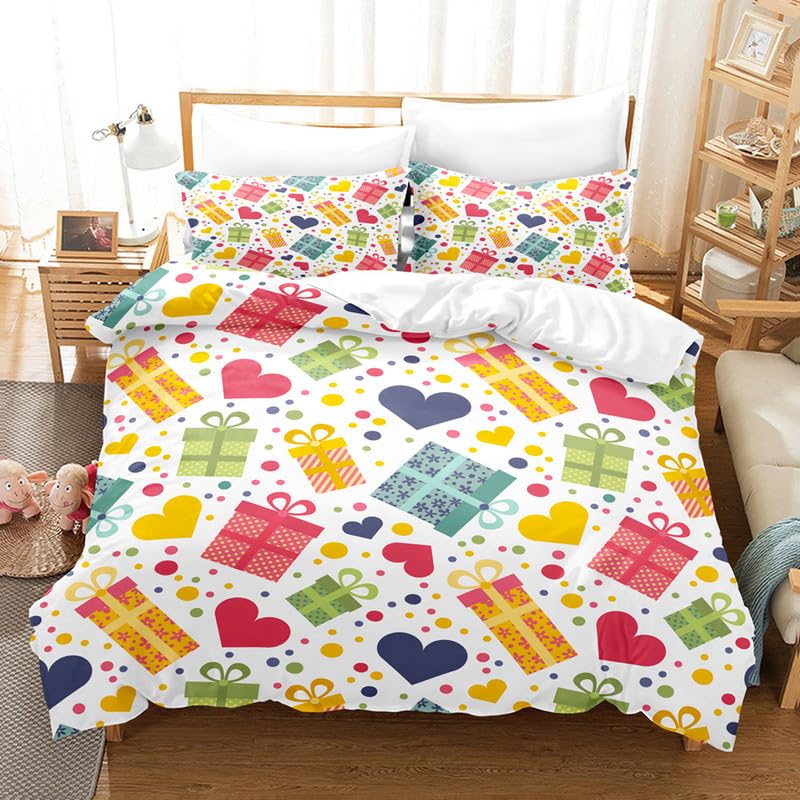 Funda nórdica cama 90 de microfibra de 110g/㎡ suave y colorida con funda de almohada 155x220cm