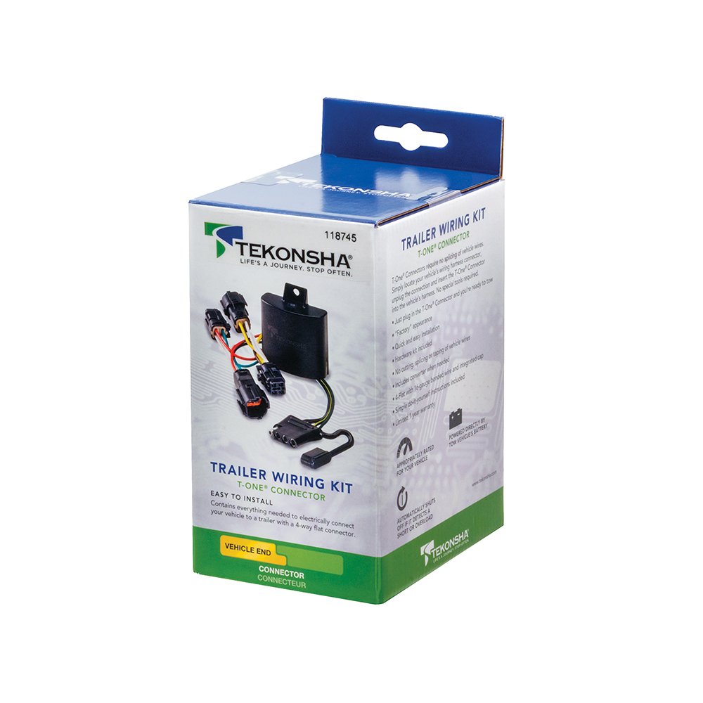 Tekonsha 118745 Kit Cablaggio Rimorchio T-One Con Modulo ModuLite HD – Connettore Piatto A 4 Poli – Installazione Facile Senza Giunzioni