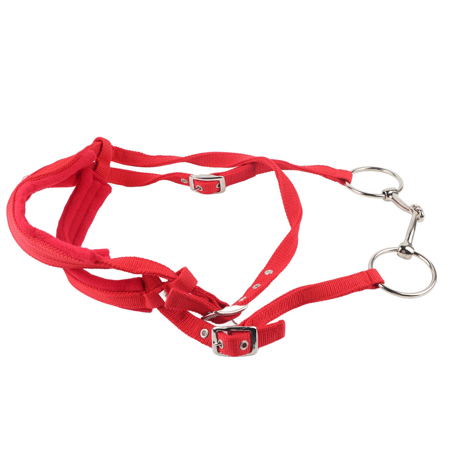 flexman Briglia Cavallo Rossa, Briglia per Cavallo Regolabile a Doppio Piano, Testiera per Finimenti con Cuscino Morbido, Morso e Rein per Corse di Cavalli, Spettacoli di Cavalli