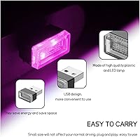 Vista 40 de 4 lámparas LED USB para el interior del automóvil, mini luz nocturna LED portátil, kit de iluminación ambiental de interfaz USB enchufable