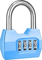 Vista 25 de 1 Pack disecu Candado de Combinación de 4 Dígitos, Candado Impermeable para Exteriores para Casillero de Gimnasio Escolar, Cerca, Portón, Cobertizo