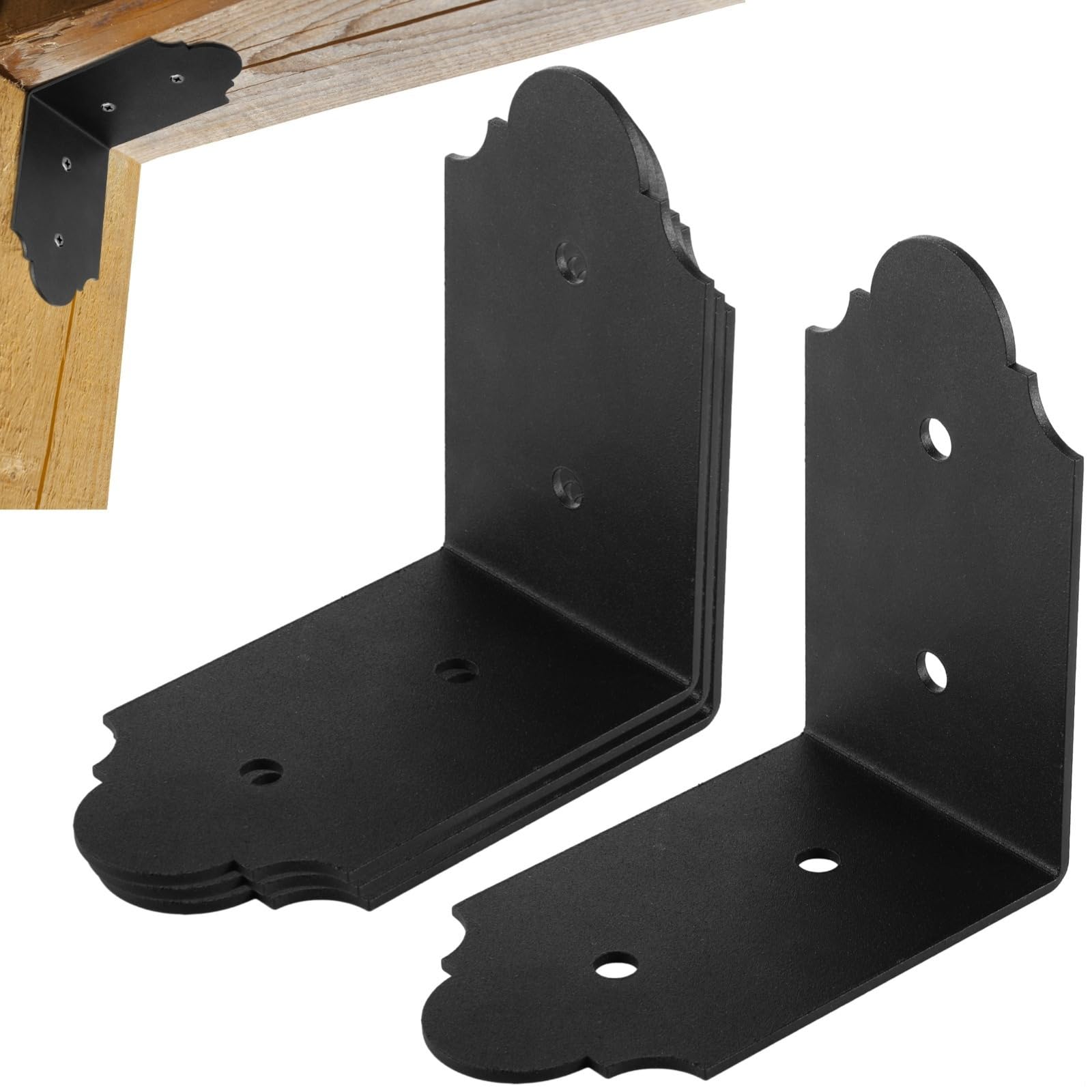 Set di staffe a L a 90 gradi, connettori angolari in metallo da 15 cm, confezione da 4, resistenti per scaffali, travi in legno e progetti fai da te