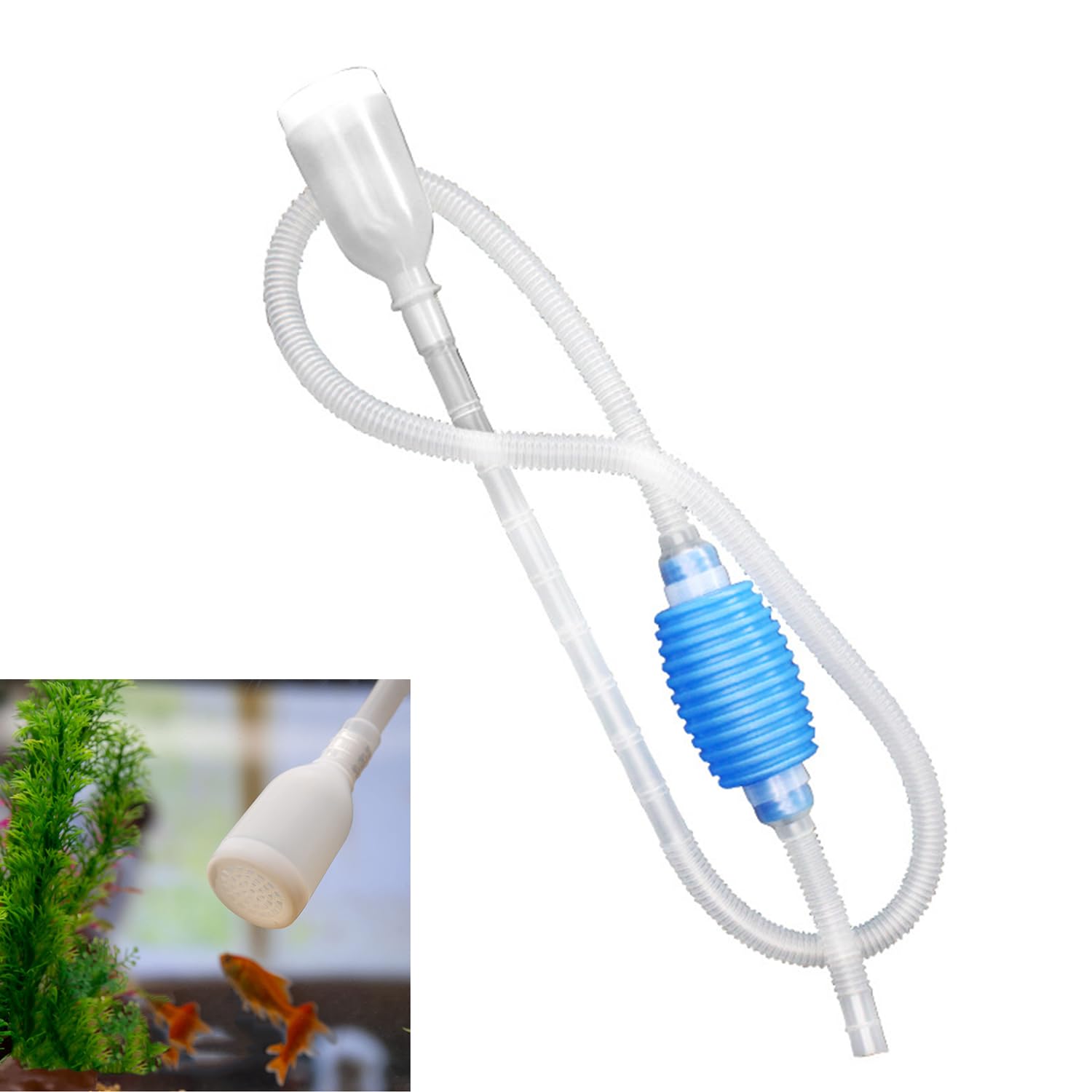 Fish Tank Cleaning Siphon,Fish Tank Gravel Cleaner,Aquarium Vacuum Siphon,Siphon Pumps With Gravel Filters,Water Changer,Siphon Water Changer for Cleaning and Changing Tank Water,1.4M