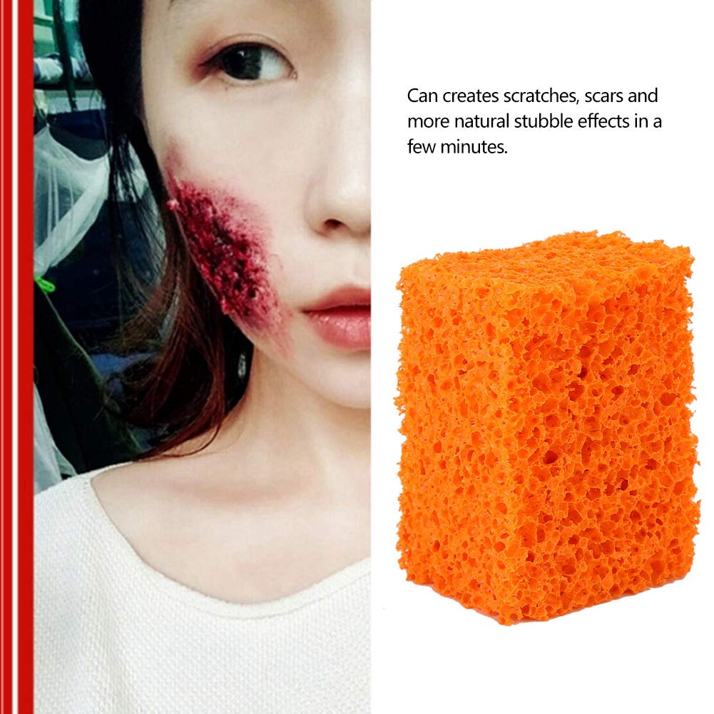 FX Stipple Sponge Blood Scar Stubble Effect Wound Makeup, Ideal for Halloween and Xmas Parties, Easy to Use and Remove (Thin Hole)