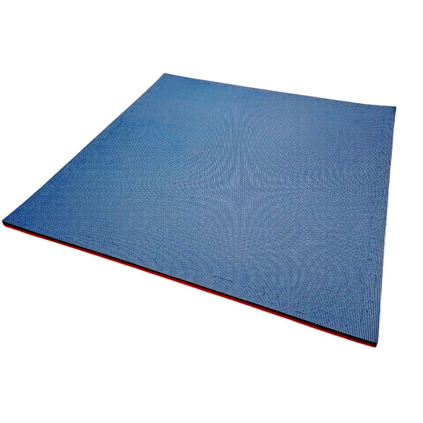 Tatami ad incastro Tatami Sportivi Ad Incastro Rosso/Blu, 100x100x3 cm, con Cornice Perimetrale - Materassino per Palestra, Workout, Ginnastica - Protezione per Pavimenti, Lavabile e Reversibile