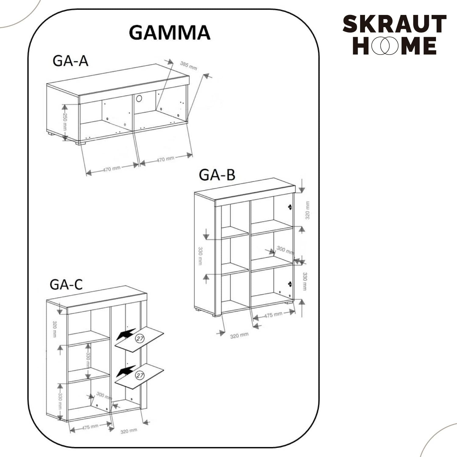 Skraut Home - Mobili Soggiorno - 200 x 290 x 45 cm - Sistema di Illuminazione a LED - Modello Gamma - Ampia capacità di Contenimento - Stile Moderno - Finitura Bianca