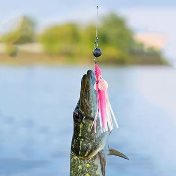 Squid Fishing Lures Large Simulation Luminous Artificial Lures Baits with 3D Holographic Eyes & Treble Hook, Built in Lead Blocks, Lifelike Plastic Fishing Soft Lures for Saltwater Fishing