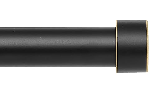 Black Heavy-Duty Adjustable Curtain Rod - 28-48 Inches, Modern Outdoor