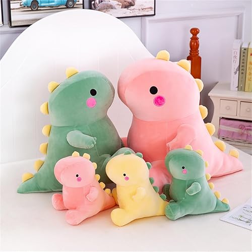Miniatura 3 de Loskv Peluche de dinosaurio rosa, lindos animales de peluche de dinosaurio, juguetes de peluche de dinosaurio súper suaves, peluche de dinosaurio