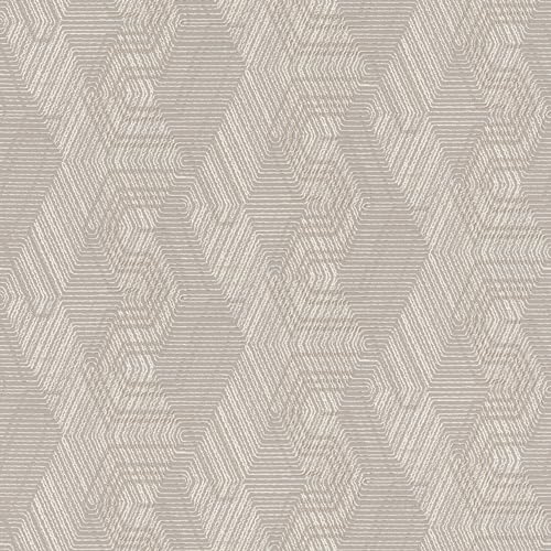 Rasch African Queen 751932 Papier peint intissé avec motif textile géométrique en gris, beige de la collection African Queen, 10,05 m x 0,53 m (L x l)