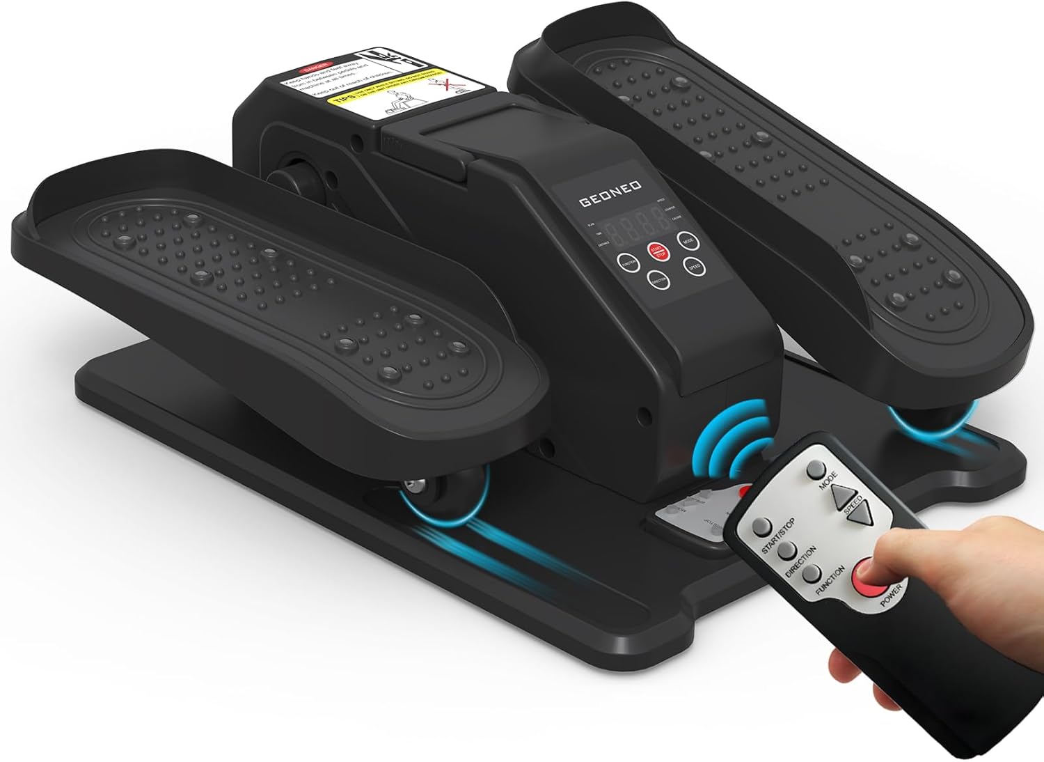 Under Desk Elliptical Machine, Electric Ellipse Leg Exerciser for Senior, Quiet and Compact Electric Seated Pedal Exerciser for Home with Display Monitor, Remote Control and 12 Adjustable Speeds