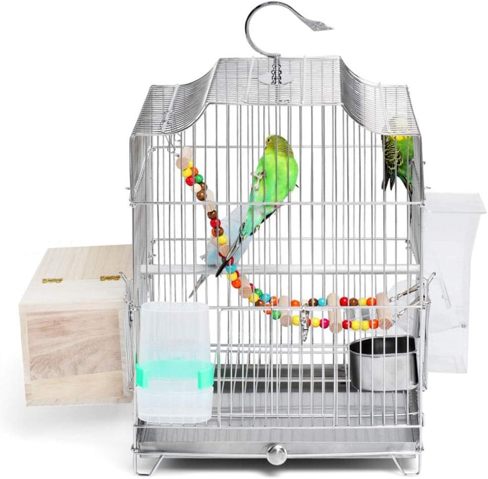 Bird Cage Parrot Cage Stainless Steel Bird Cage Peony Bird Cage Large Metal Cage Travel Cage Pet Home Birdcages