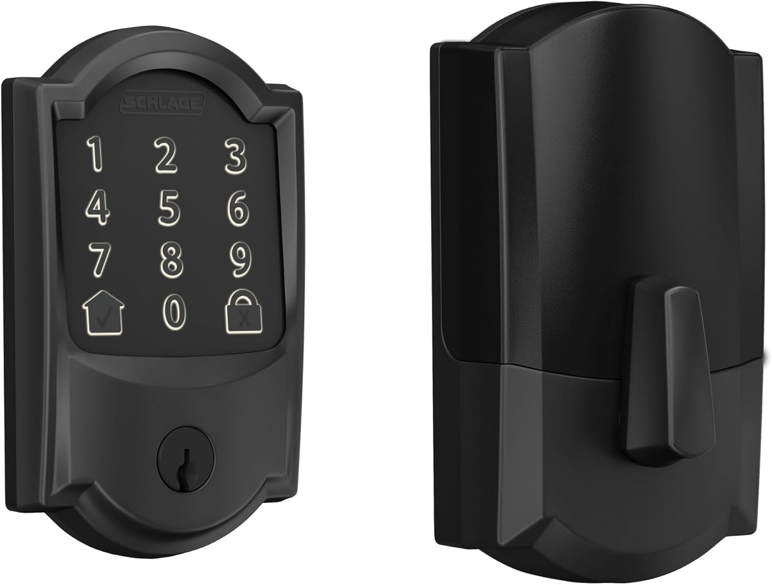 Encode Smart WiFi Deadbolt Lock with Camelot Trim, Matte Black | Keyless entry door lock, Touchscreen keypad, App control, Alexa, Google Home, Ring & Airbnb compatible, Certified security