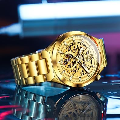 OLEVS Watches for Men Skeleton Automatic Mechanical Luxury Watch