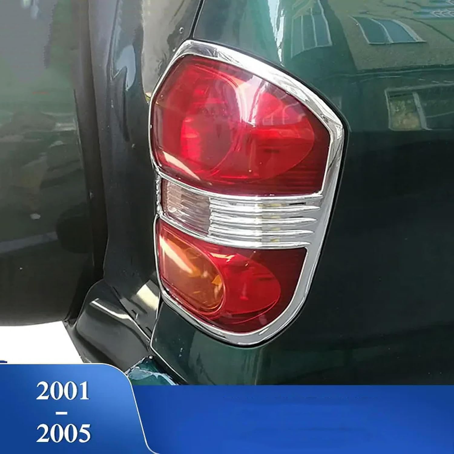 compatibility with Chrome Tail Lamp Trim Rear Light Cover Hood Car Part for Toyota Rav4 2001 2002 2003 2004 2005