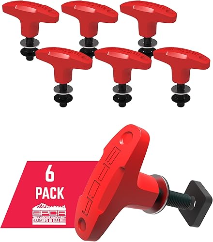 Miniatura 174 de GPCA juego de 6 tornillos estriados de cabeza resistente, de fácil liberación, con tuercas, arandelas y anillos para sujeción para Jeep Wrangler YJ