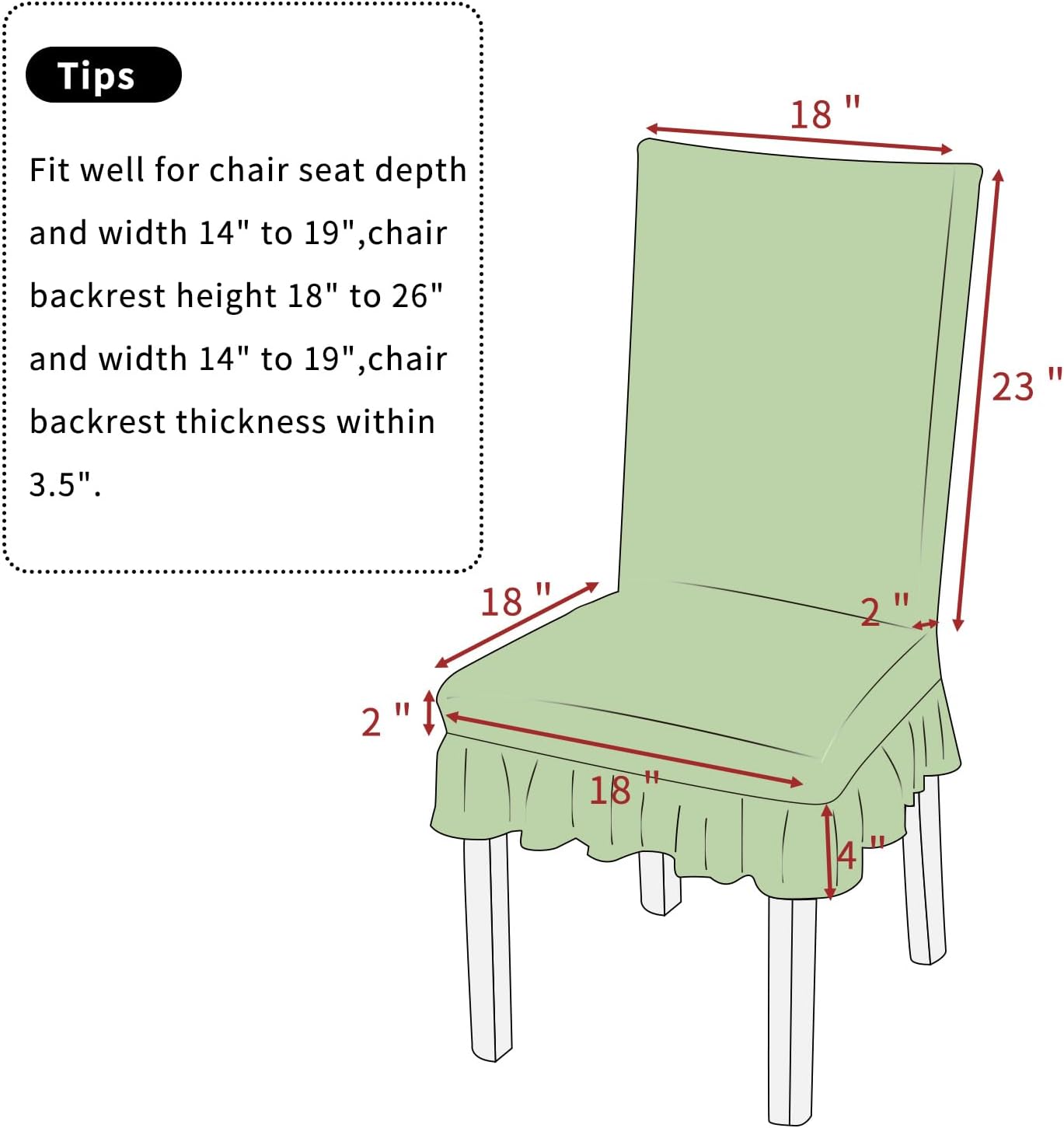 Velvet Chair Covers Set of 2 Retro Ruffle Flounces Trim Soft Decorative Luxurious Solid Olive Green Farmhouse Vintage Washable Soft Stretch Dining Seat Slipcover Removable Parsons Chair Protector