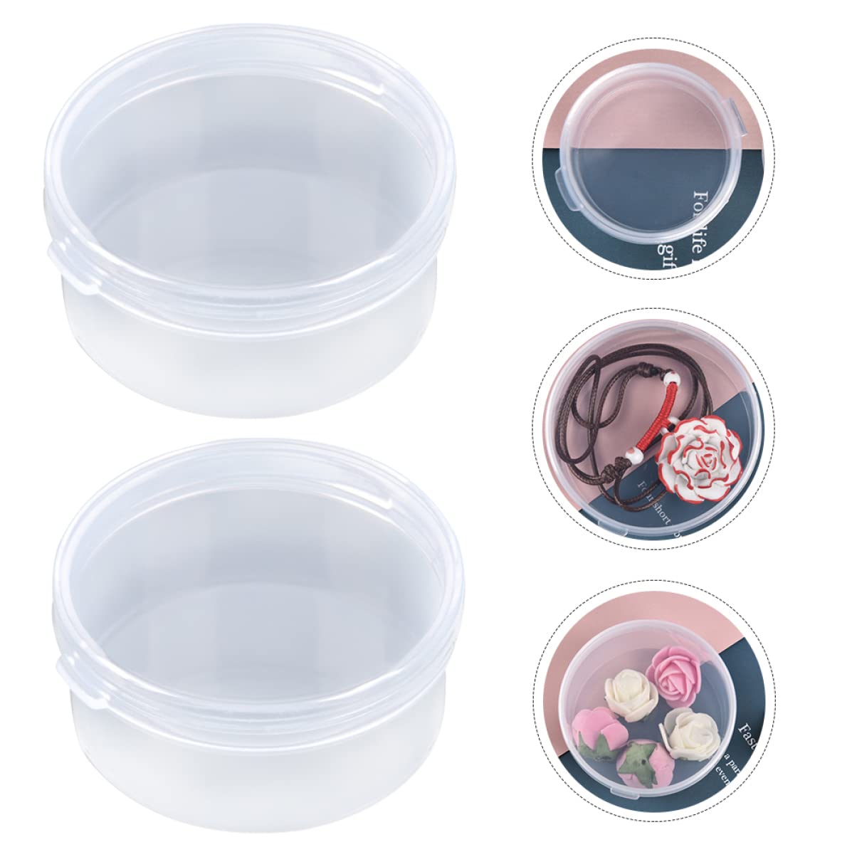DOITOOL 36 Stück Transparente Runde Aufbewahrungsbox Schmuck und Bastelbedarf Organizer Praktische Kunststoffbox für Ohrringe Perlen und Kleine Accessoires
