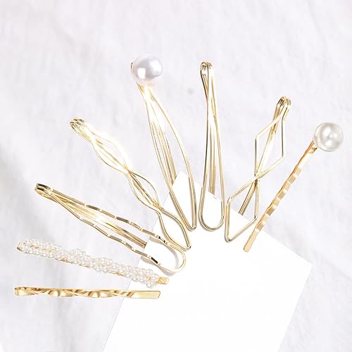 Miniatura 3 de BOYIVI 16 horquillas geométricas de metal para el cabello, elegantes pasadores de metal dorado para novia, pasadores de metal dorado delicado para