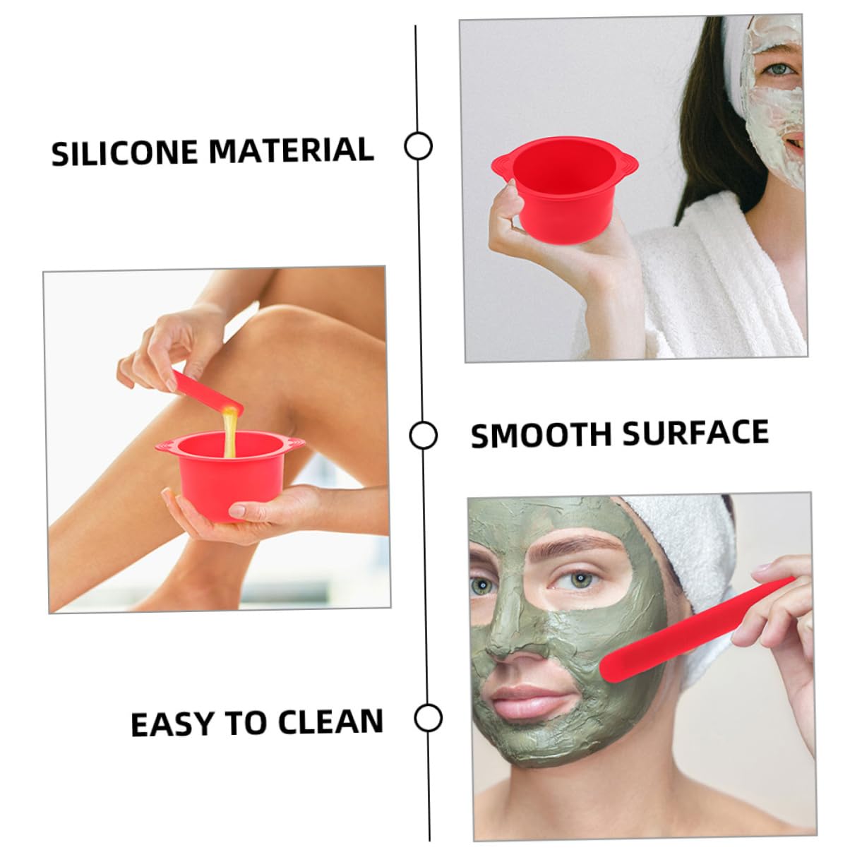 2sets Silicone Hair Removal Wax Warmer Bowl Wax Pot Waxing Pot Replacement Bowl Sticks for Melts