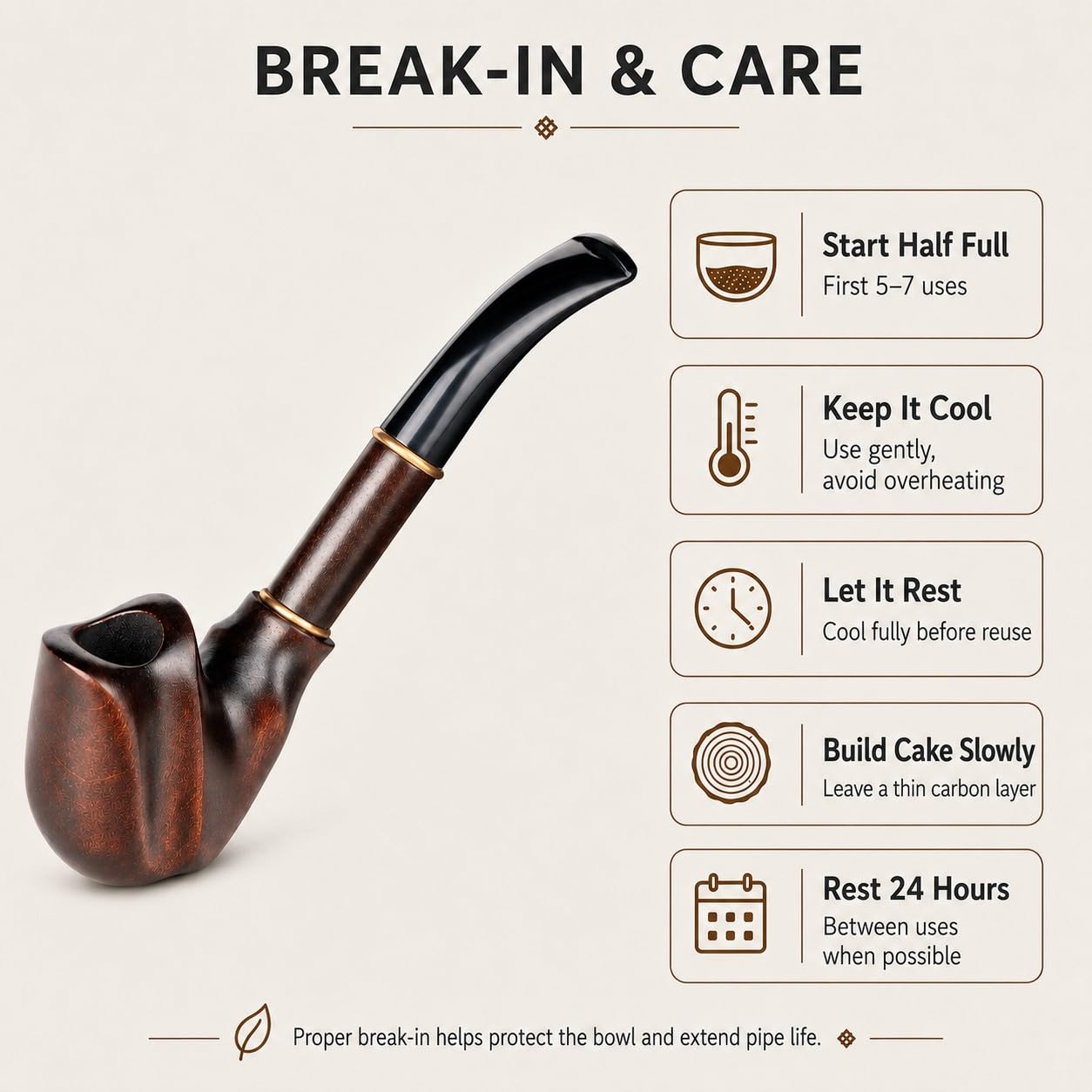 Dr. Watson - Pipa de Tabaco, Serie Coleccionable, Tallada a Mano de Madera de Peral, Compatible con Filtro de 9 mm (Dalí)