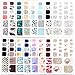 FLOFIA 16 Hojas Pegatina Uña Pie Adhesiva Cubierta Completa Uñas Pies Pegatinas Decorativas Toe Nail Calcomanías de Uñas de Pie Etiqueta Engomada Multicolor para Uñas de los Pies Arte de Uña DIY