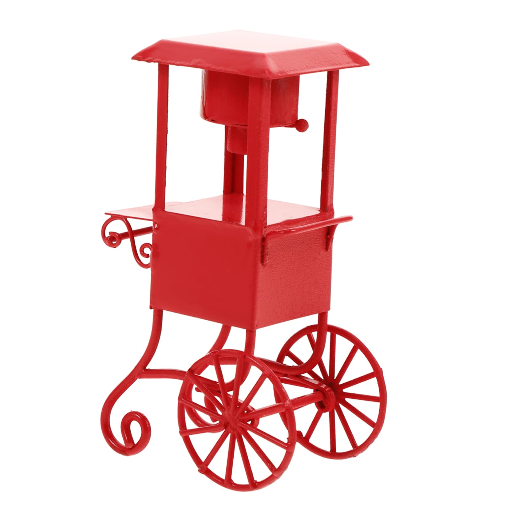 ERINGOGO Mini Popcorn Machine Cart Standing Popcorn Maker for Home Theater Compact Snack Machine with Wheels for Outdoor Movie Night and Dollhouse Supplies
