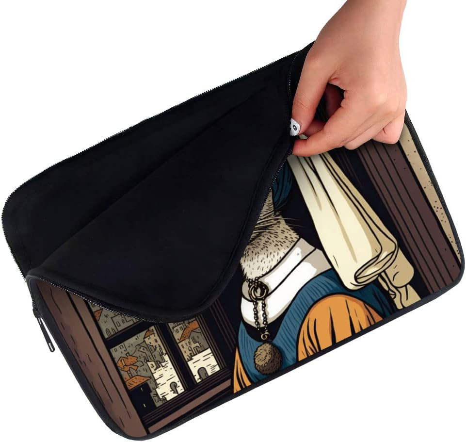 Funny Cat iPad Sleeve - Beautiful Tablet Sleeve - Art Carrying Case - 10 inches