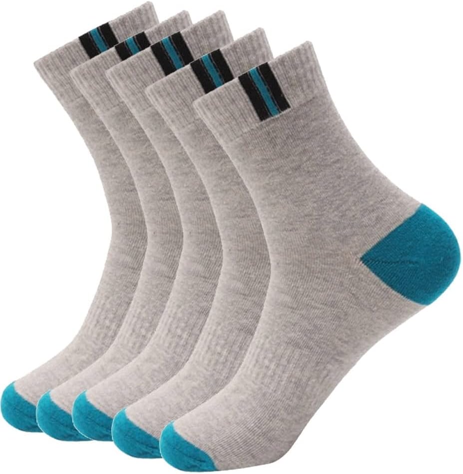 5 Pairs Men's Socks Cotton Sports Socks Plus Size Business Socks Large(C)