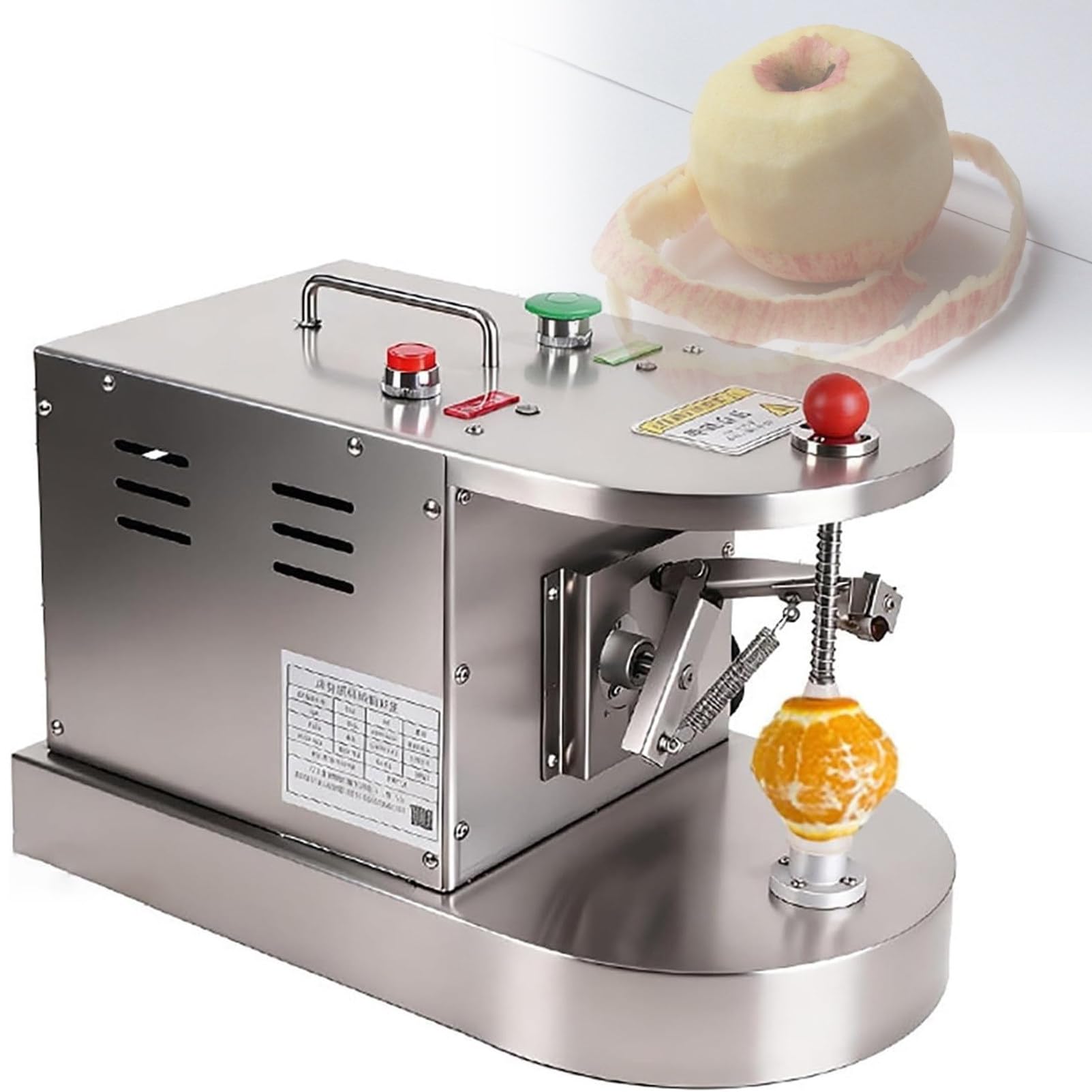 PweKzxt 500pcs/h Electric Peeler,Electric Orange Lemon Peeler,Automatic Lemon Orange Peeler,Commercial Citrus Peeling Machine, Adjustable Height,for Lemons Oranges Peaches Kiwis Mangoes