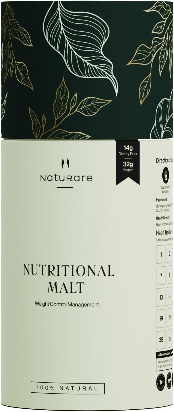 Naturare 100% Millet Based Protein Powder (Nutritional Malt) for Weight Loss, No Added Sugar (Original, 500g)