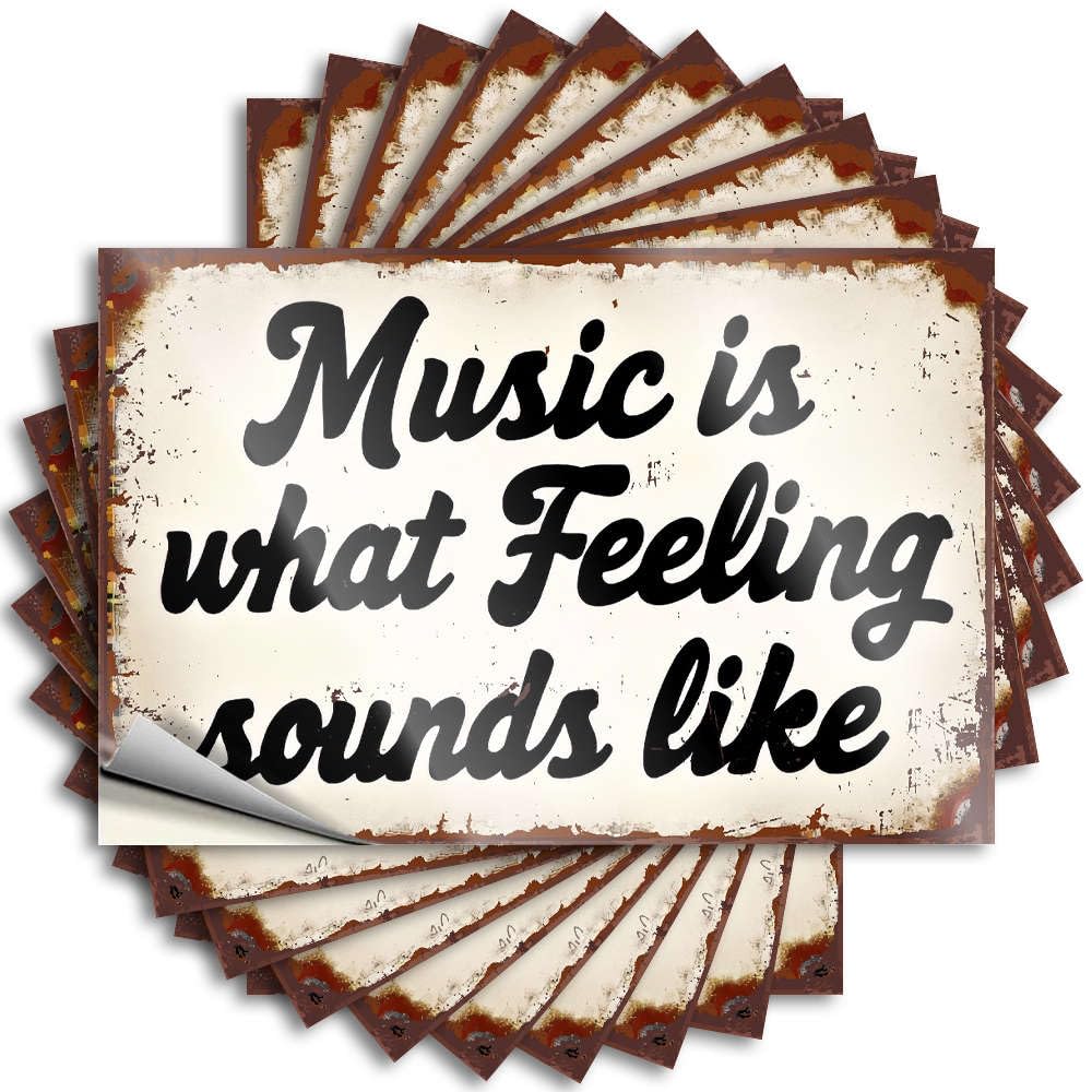 The Room Decorations Case Bumper - Music is What Feeling Sounds Like. Snarky Durable Sticker Easy Apply for Girls Decor(8X12CM)